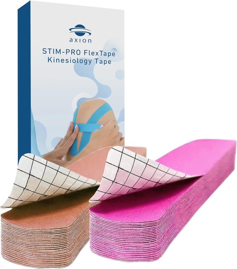 Axion Kinesiology Tapes PRECUT Beige Pink | 50 Pre-Cut Sport Tape Strips 10x2 in | Waterproof • Skin-Friendly • Elastic | Kinesiology Tapes Ideal for Sports - Image 1